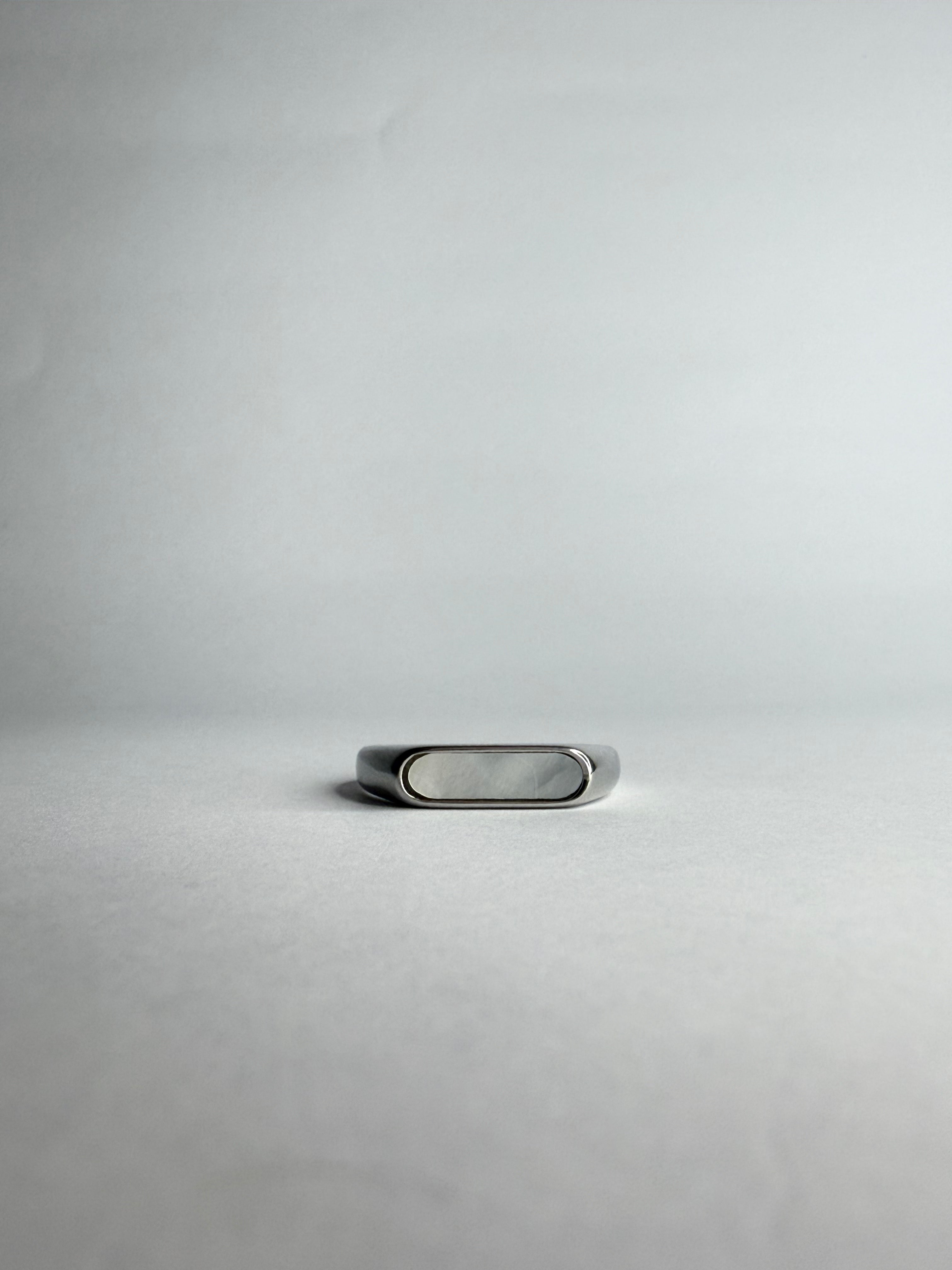 White Marble Bar Ring