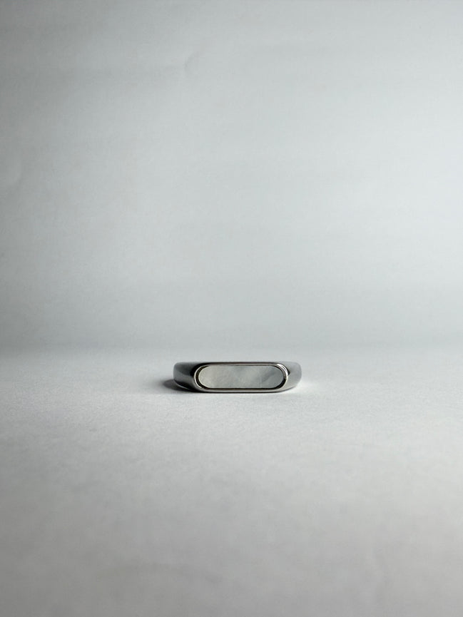 White Marble Bar Ring