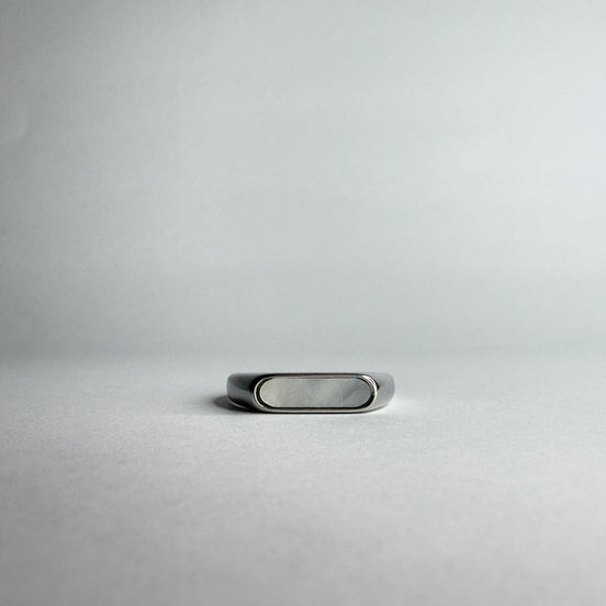 White Marble Bar Ring