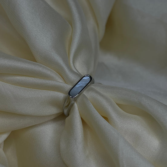 White Marble Bar Ring