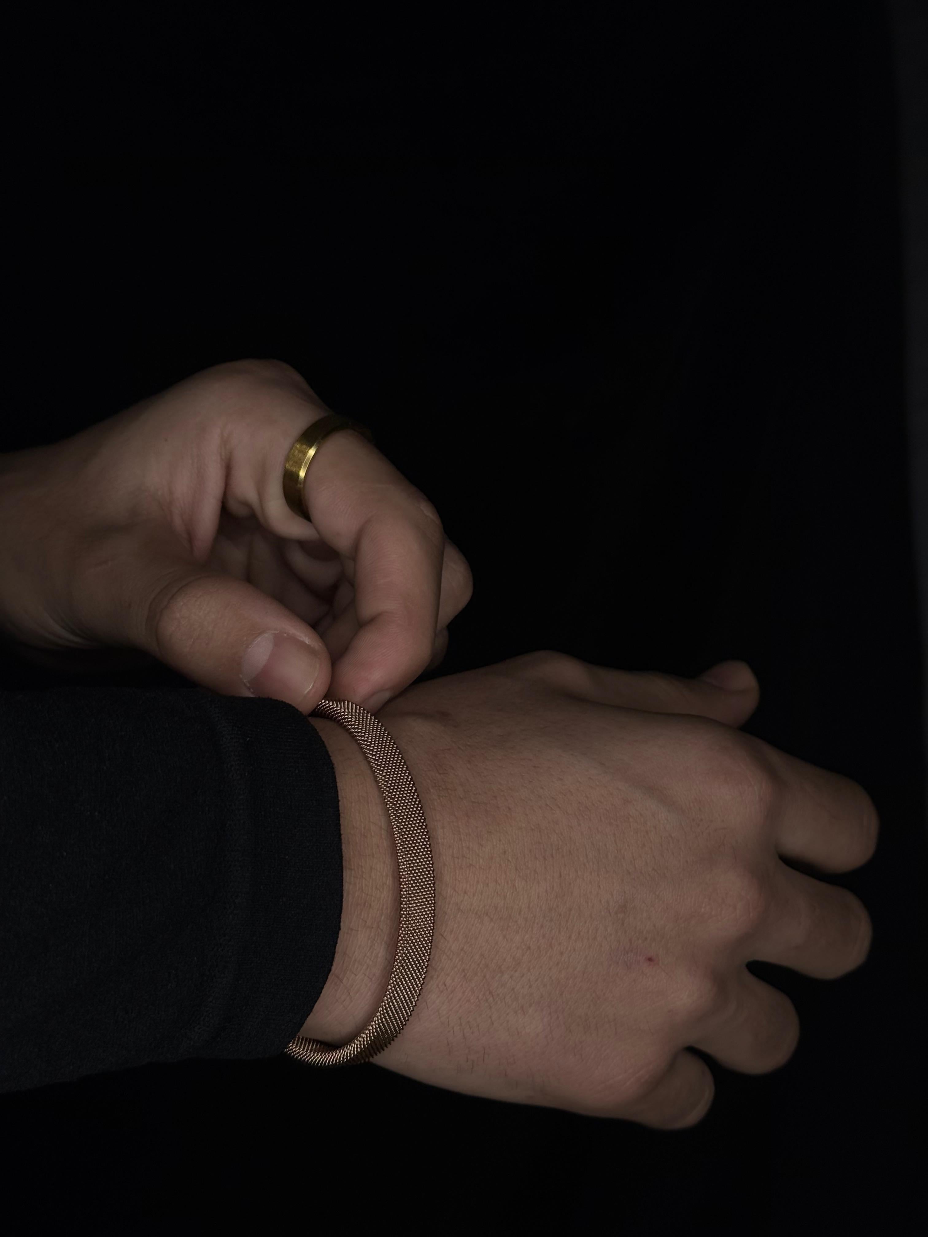 Milanese Mesh Cuff (Rose Gold)