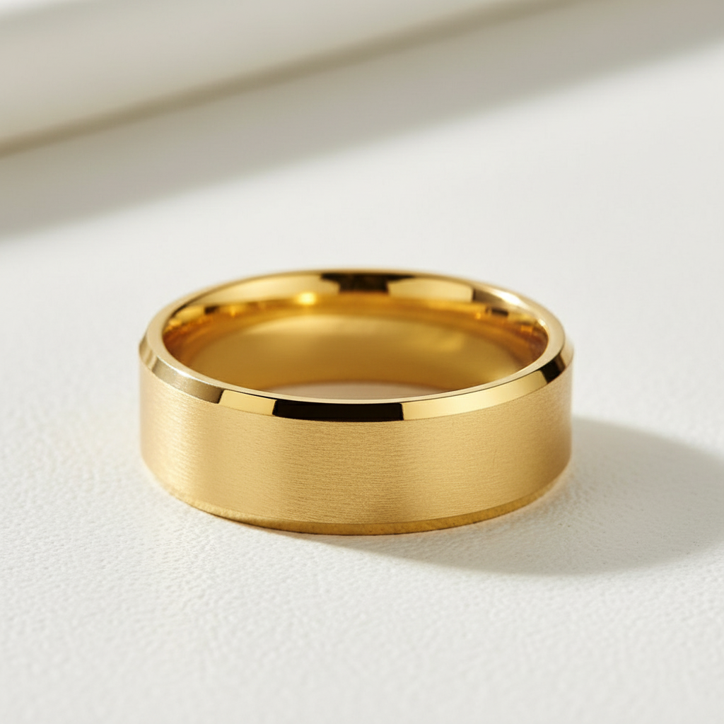 Photorealistic Golden Plain Ring