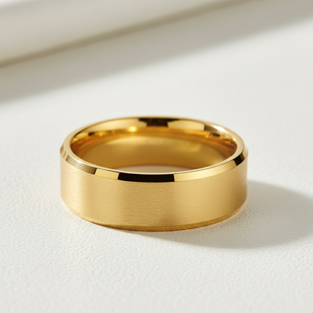 Photorealistic Golden Plain Ring